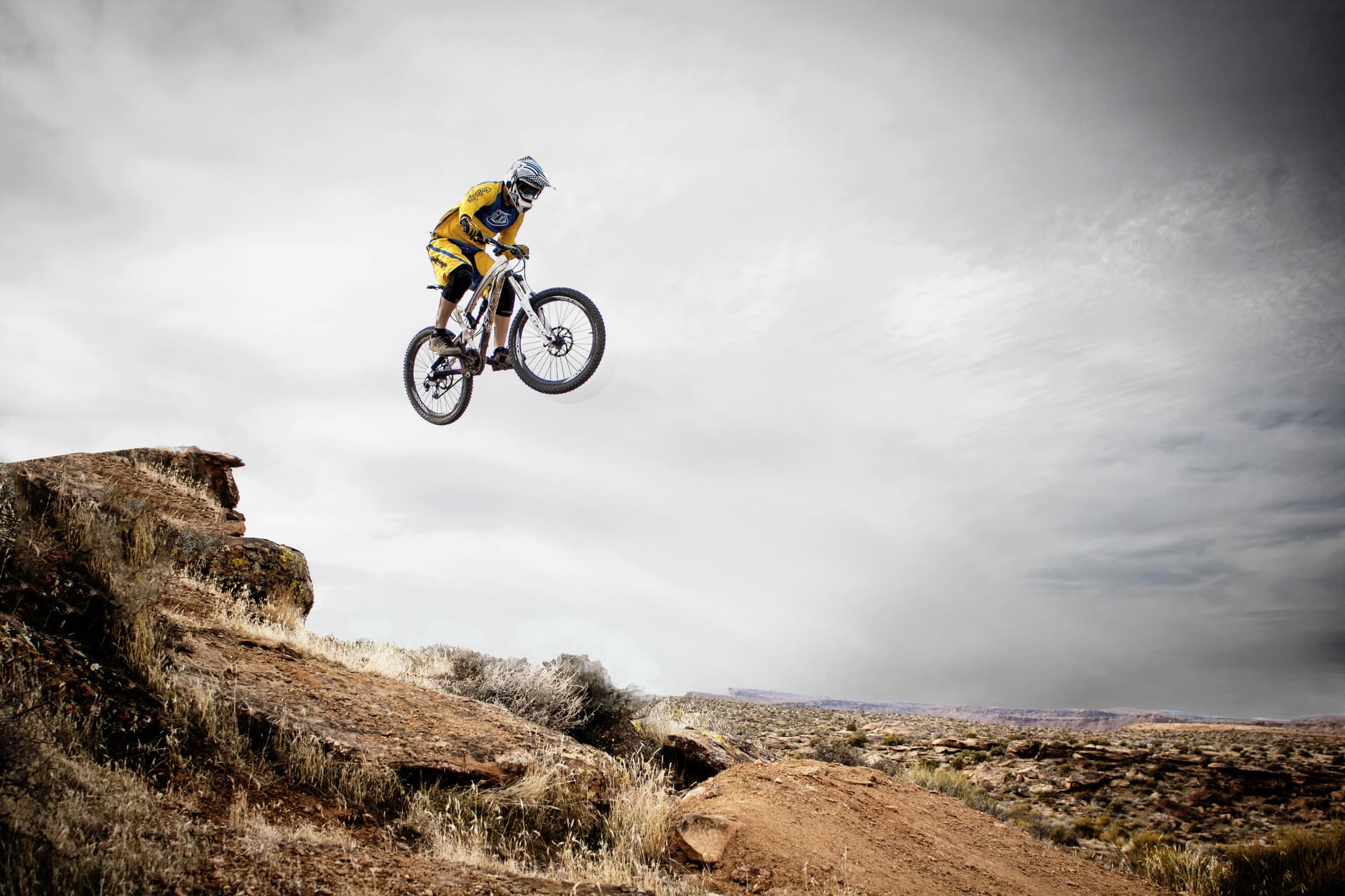 Mountain biking action